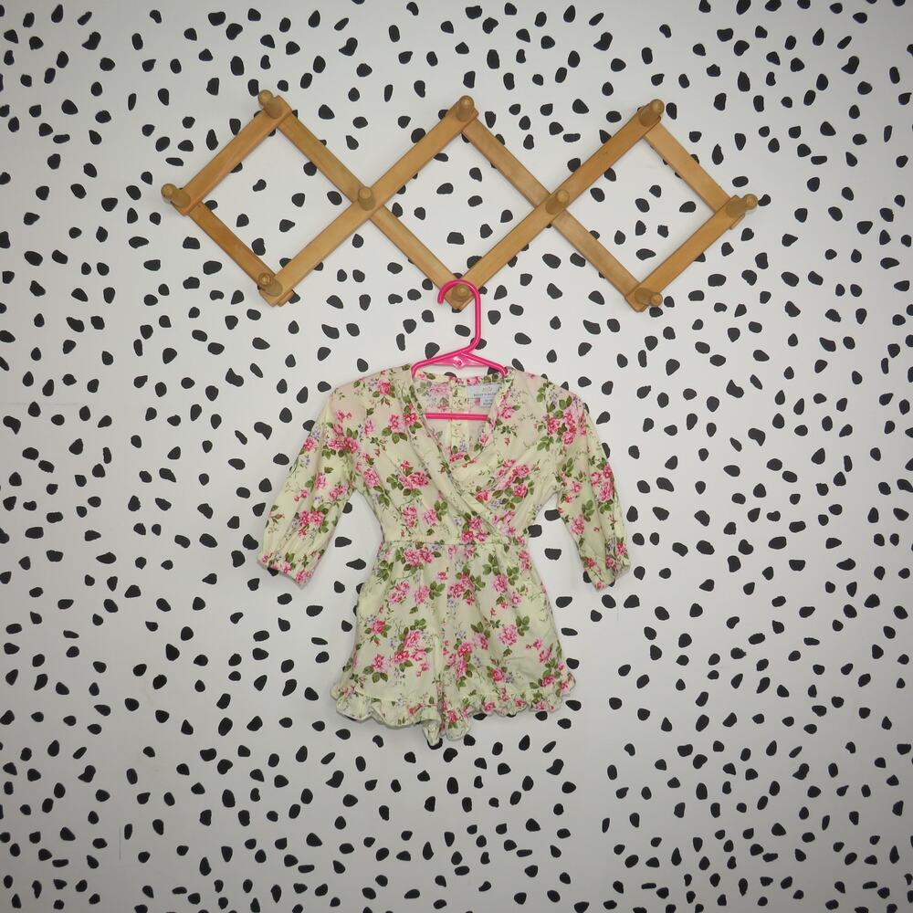 Bailey’s Blossoms Floral Ruffle Hem Baby Romper